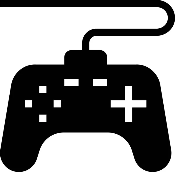 Ikona Ovladače Míče Gamecontroller Pevném Stylu — Stockový vektor