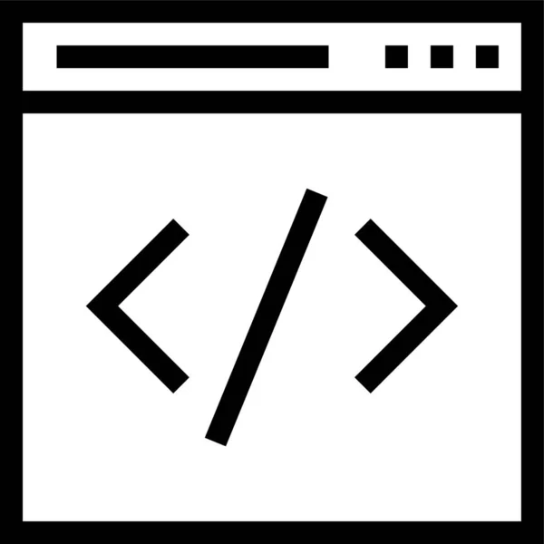 Codificación Html Icono Programación Estilo Esquema — Archivo Imágenes Vectoriales