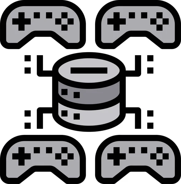 Juego Joystick Icono Juegos Categoría Juegos — Vector de stock