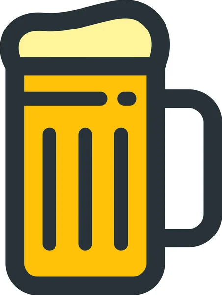 Ikona Pivního Alkoholického Nápoje Vyplněném Obrysu — Stockový vektor