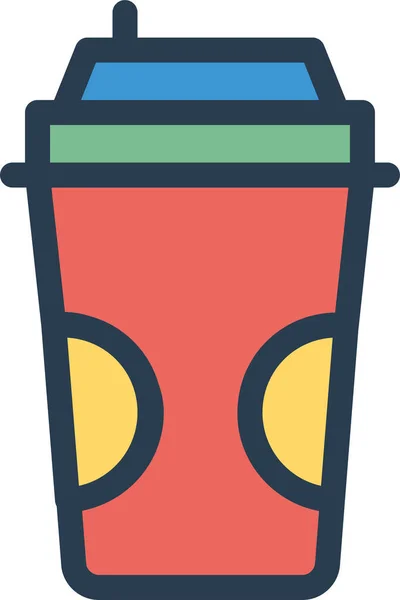 Иконка Стакана Напитка Стиле Заполненного Контура — стоковый вектор