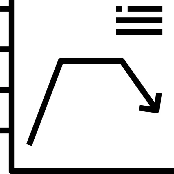 Diagram Graflinje Ikon Konturstil — Stock vektor