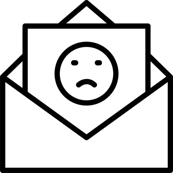 Mail Icône Message Rétroaction Dans Style Contour — Image vectorielle