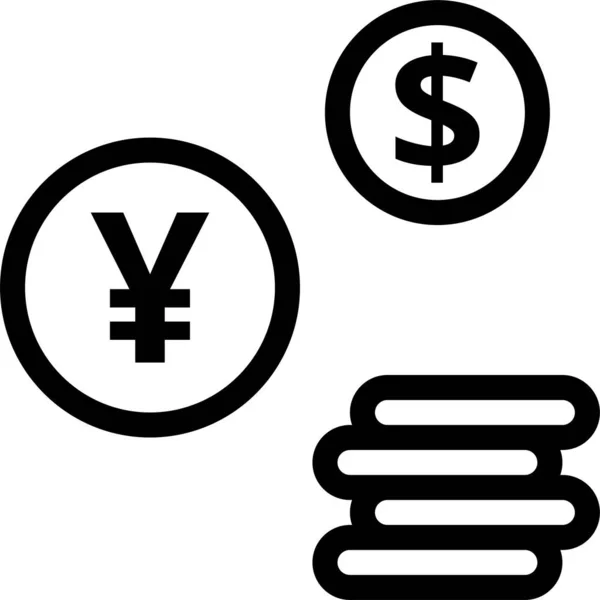 Ikona Hotovostního Financování Stylu Osnovy — Stockový vektor