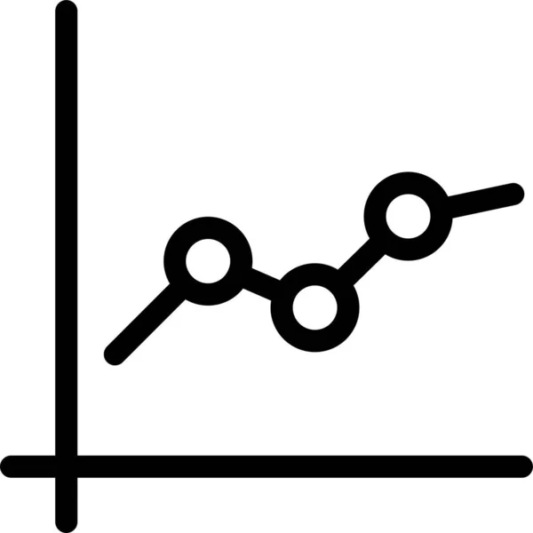 Graphique Icône Statistiques Croissance Dans Style Contour — Image vectorielle