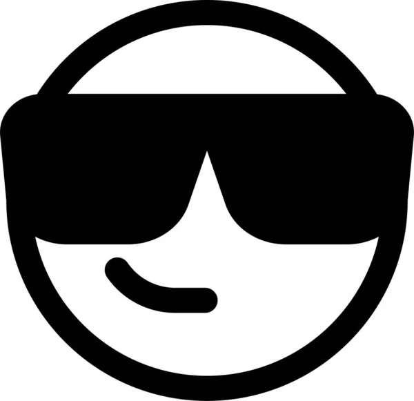 Sonnenbrille Emoji Symbol Umriss Stil — Stockvektor