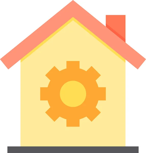 Home Process Property Icon Flat Style — Stock Vector