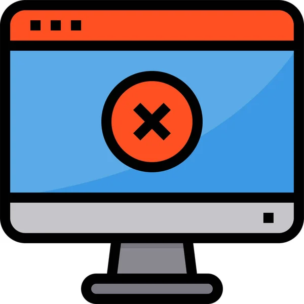 Browser Computing Delete Icon Filled Outline Style — Vetor de Stock