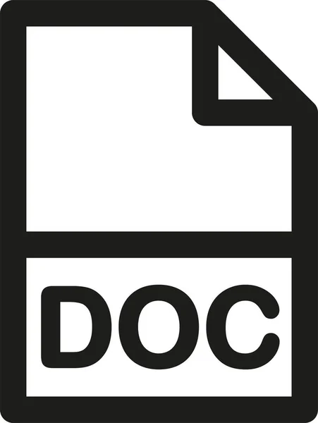 Иконка Формата Расширения Doc Стиле Наброска — стоковый вектор