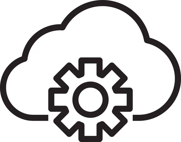 Εικονίδιο Αναζήτησης Cloud Marketing Στυλ Περιγράμματος — Διανυσματικό Αρχείο