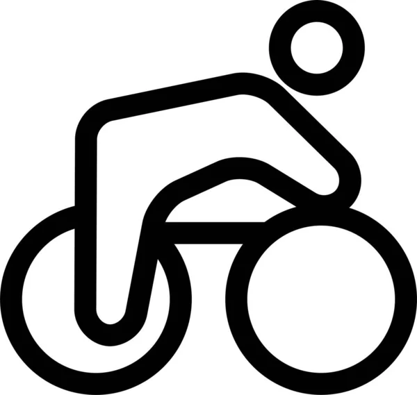 Ciclismo Carretera Icono Bicicleta Estilo Del Esquema — Vector de stock