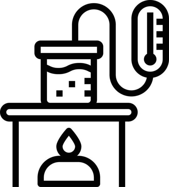 Icône Enseignement Chimie Biologique Style Contour — Image vectorielle