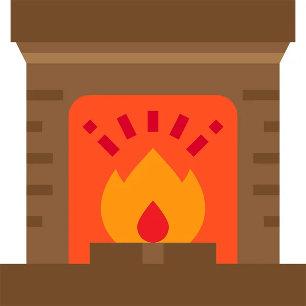 Christmas Fireplace Xmas Icon Christmas Category — Stockvektor