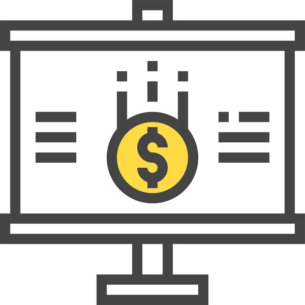 Επιχειρηματικό Διάγραμμα Εικονίδιο Χρήματα Στυλ Περίγραμμα — Διανυσματικό Αρχείο