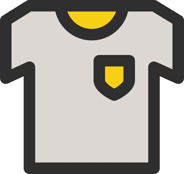 Icône Vêtements Tshirt Dans Style Contour Rempli — Image vectorielle