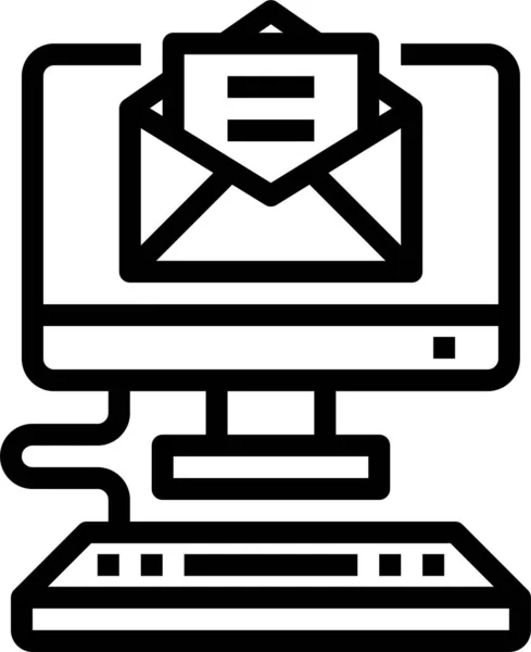 Ikona Mailu Komunikačního Počítače — Stockový vektor