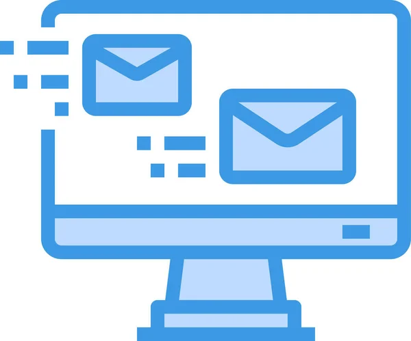 电子邮件信封邮件图标 填充轮廓风格 — 图库矢量图片