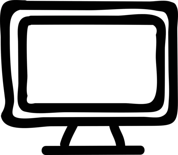 Εικονίδιο Οθόνης Συσκευής Υπολογιστή Στυλ Περίγραμμα — Διανυσματικό Αρχείο