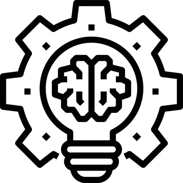 Ikona Představivosti Mozkového Zařízení Stylu Osnovy — Stockový vektor