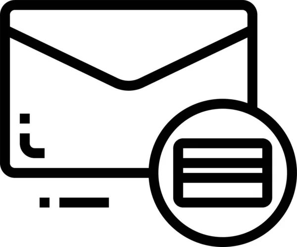 Mail Umschlagsymbol Für Kreditkarten Outline Stil — Stockvektor