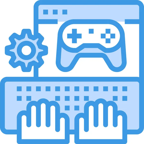 Gioco Joystick Icona Della Tastiera Nella Categoria Giochi Gaming — Vettoriale Stock