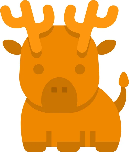 Ciervo Alce Animal Icono — Vector de stock