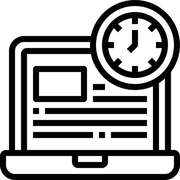 Иконка Рабочего Времени Компьютера — стоковый вектор