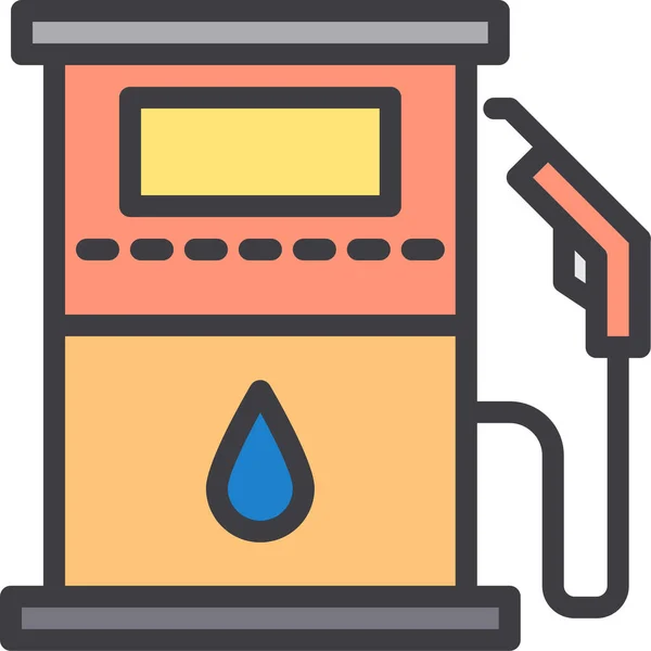 Icona Della Manutenzione Del Carburante Auto Stile Contorno Pieno — Vettoriale Stock