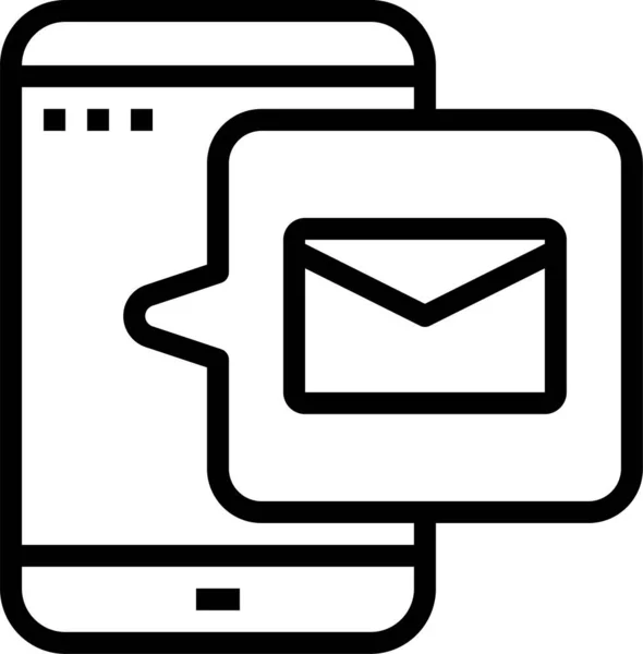 Email Enveloppe Mail Icône Dans Style Contour — Image vectorielle