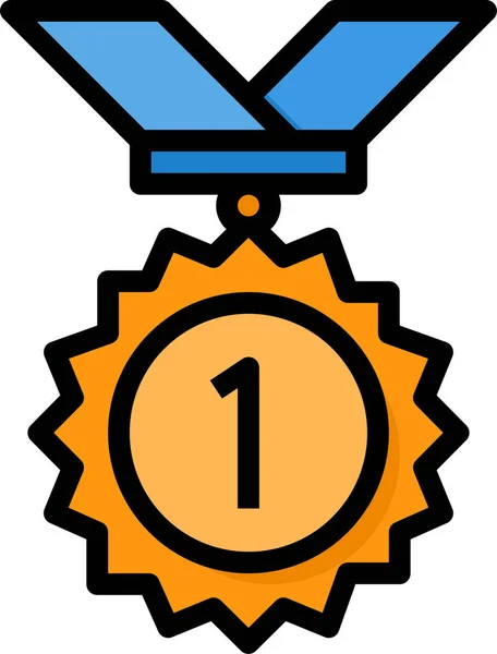 Medalha Recompensa Ícone Ouro Estilo Esboço Preenchido —  Vetores de Stock