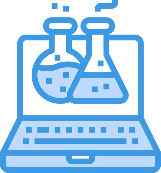填充式教育笔记本电脑学习图标 概要式 — 图库矢量图片