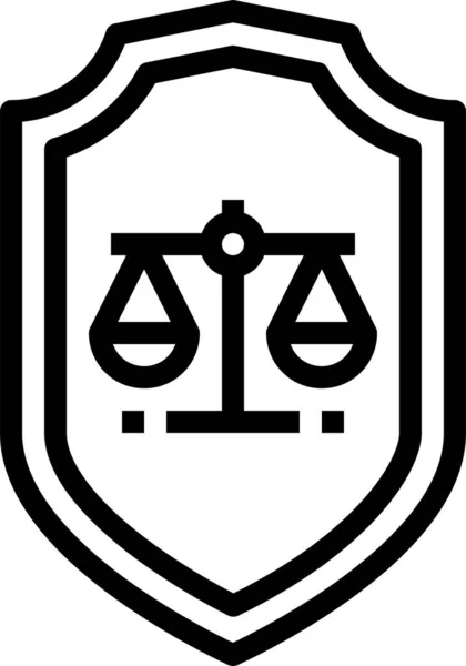 Juez Icono Ley Justicia Estilo Esquema — Archivo Imágenes Vectoriales