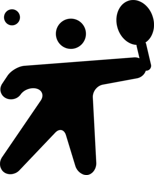 Икона Игры Теннис Твердом Стиле — стоковый вектор