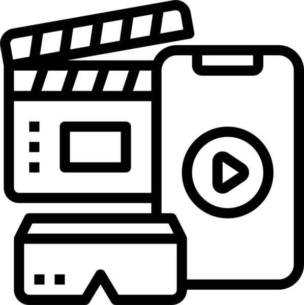 Brille Movie Icon Der Kategorie Mobile Devices App — Stockvektor