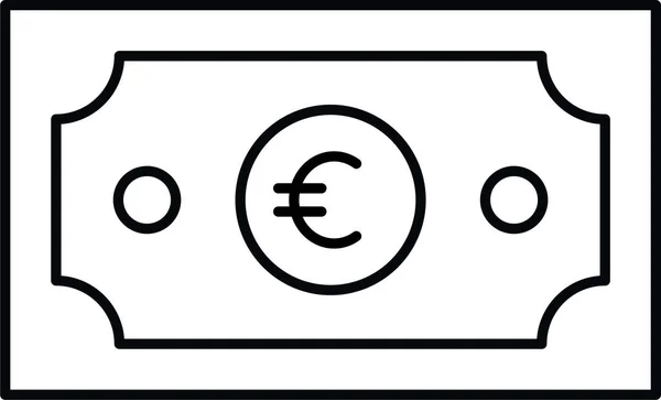 Efectivo Euro Icono Ahorro Estilo Esquema — Archivo Imágenes Vectoriales