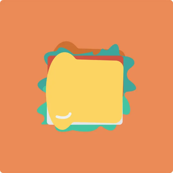 Bread Cheese Fast Icon Flat Style — Stock Vector