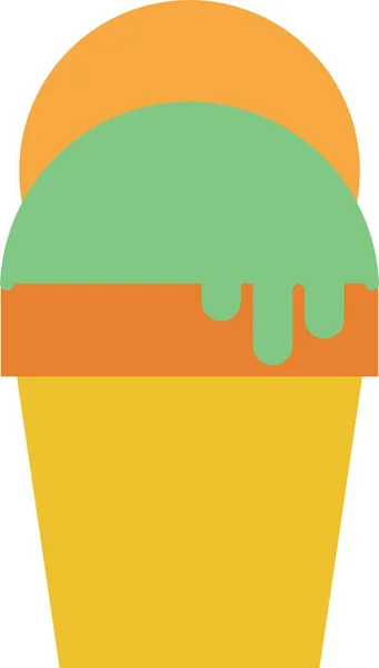 Cream Food Ice Icon Flat Style — Stock Vector