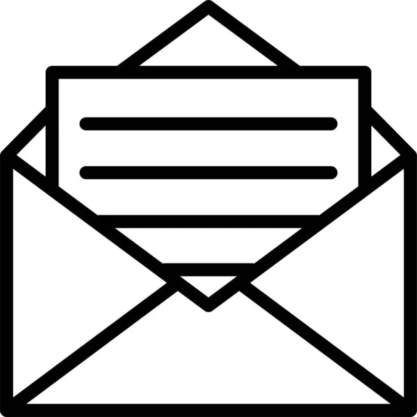 Email Mail Ícone Ícone Aberto Estilo Esboço — Vetor de Stock