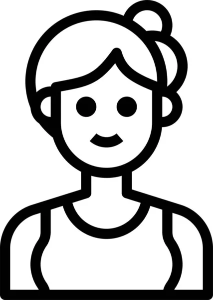 Avatar Exercício Ícone Feminino —  Vetores de Stock