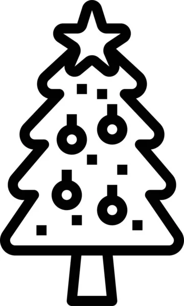 Ikona Dekorace Vánočního Stromku Kategorii Vánoce — Stockový vektor