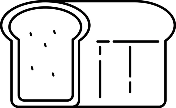 Brood Ontbijt Voedsel Pictogram Omtrek Stijl — Stockvector