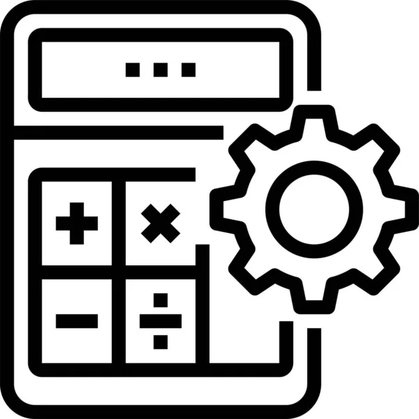 Icono Financiero Cálculo Negocio Estilo Esquema — Archivo Imágenes Vectoriales