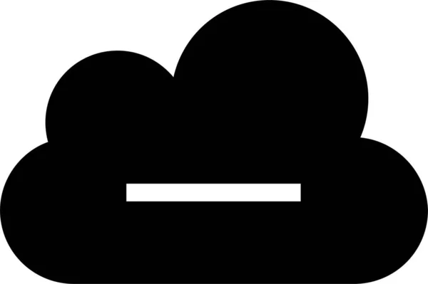 Cloud Delete Icon Solid Style — Stockový vektor