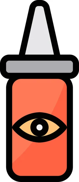 Cuidado Ícone Olho Gota Estilo Esboço Preenchido — Vetor de Stock