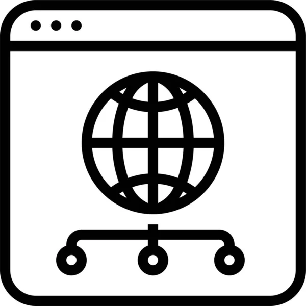 Icono Computadora Comunicación Del Navegador Estilo Esquema — Vector de stock