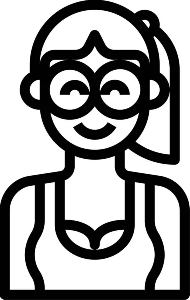 Avatar Vrouw Schattig Pictogram — Stockvector