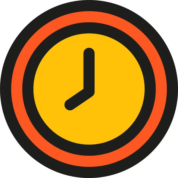 Clock Alarm Alert Icon Filled Outline Style — Stock Vector