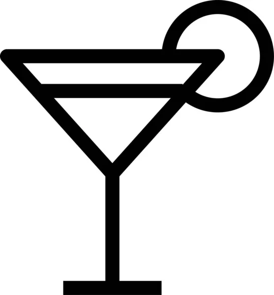 Beverage Cocktail Cup Icon Outline Style — Stock Vector