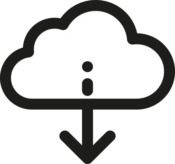 Ícone Nuvem Seta Download Estilo Esboço — Vetor de Stock
