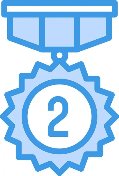 Medalha Ícone Emblema Recompensa Estilo Esboço Preenchido —  Vetores de Stock